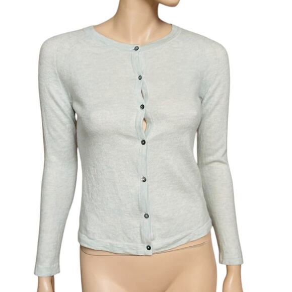 PURE Collection 100% Pure Superfine Cashmere Scoop Neck Cardigan Size 6 - Picture 1 of 15